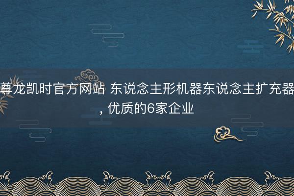 尊龙凯时官方网站 东说念主形机器东说念主扩充器， 优质的6家企业
