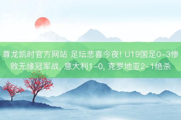 尊龙凯时官方网站 足坛悲喜今夜! U19国足0-3惨败无缘冠军战， 意大利1-0， 克罗地亚2-1绝杀