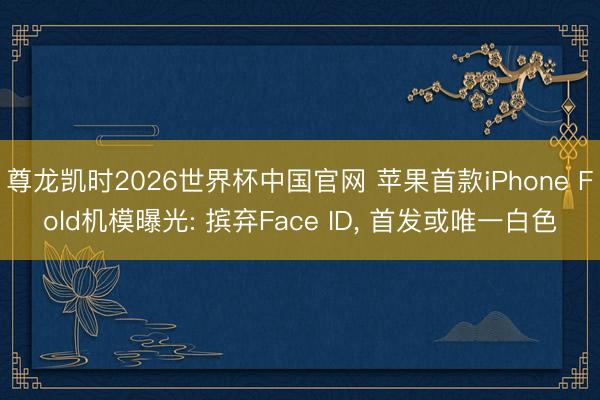 尊龙凯时2026世界杯中国官网 苹果首款iPhone Fold机模曝光: 摈弃Face ID， 首发或唯一白色