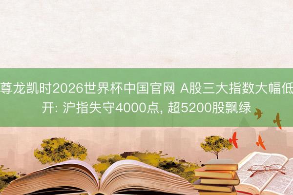 尊龙凯时2026世界杯中国官网 A股三大指数大幅低开: 沪指失守4000点， 超5200股飘绿