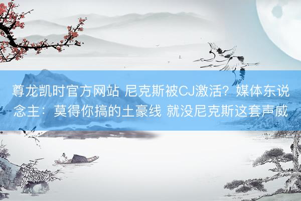 尊龙凯时官方网站 尼克斯被CJ激活?媒体东说念主:莫得你搞的土豪线 就没尼克斯这套声威