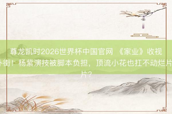 尊龙凯时2026世界杯中国官网 《家业》收视扑街!杨紫演技被脚本负担,顶流小花也扛不动烂片?