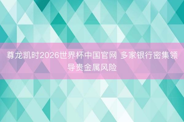 尊龙凯时2026世界杯中国官网 多家银行密集领导贵金属风险