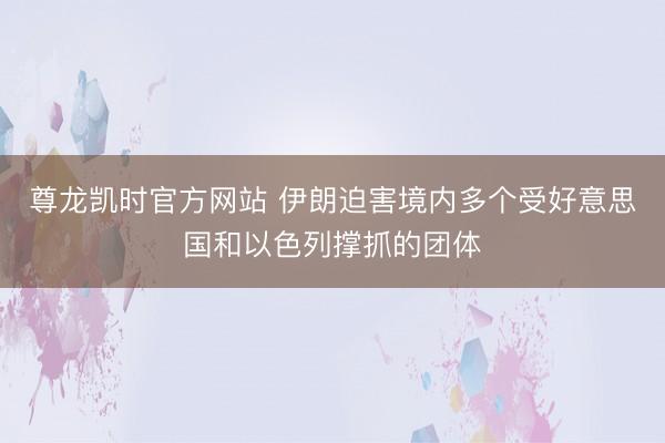 尊龙凯时官方网站 伊朗迫害境内多个受好意思国和以色列撑抓的团体