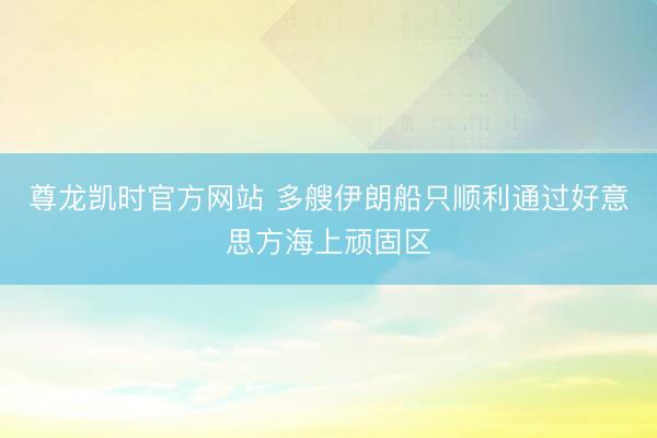 尊龙凯时官方网站 多艘伊朗船只顺利通过好意思方海上顽固区